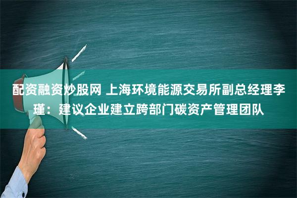 配资融资炒股网 上海环境能源交易所副总经理李瑾：建议企业建立跨部门碳资产管理团队